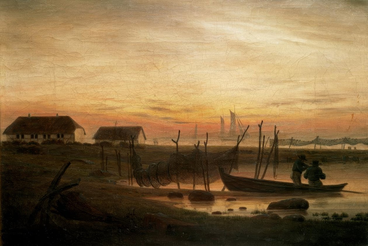 Nadmorski krajobraz w wieczornym świetle autorstwa Caspar David Friedrich