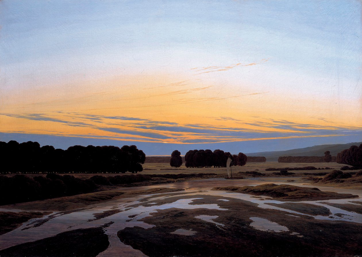 ""Wielki Rezerwat pod Dreznem, Niemcy"" (Grosse Gehege pod Dreznem) Obraz Caspara Davida Friedricha (1774-1840) wym. 73,5x103 cm Olej na płótnie 1832 Państwowa Galeria Sztuki, Drezno autorstwa Caspar David Friedrich