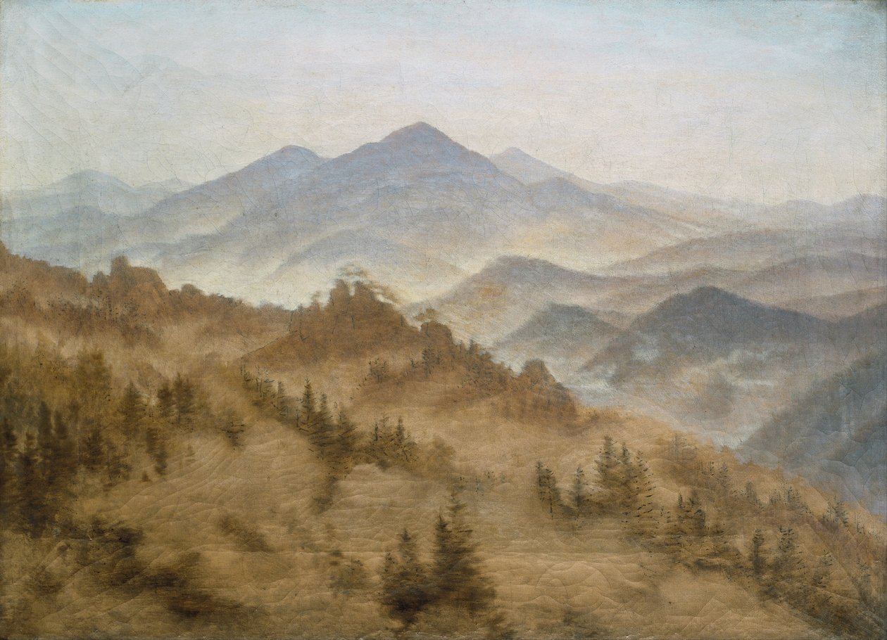 Krajobraz z Rosenbergiem w Czechach autorstwa Caspar David Friedrich