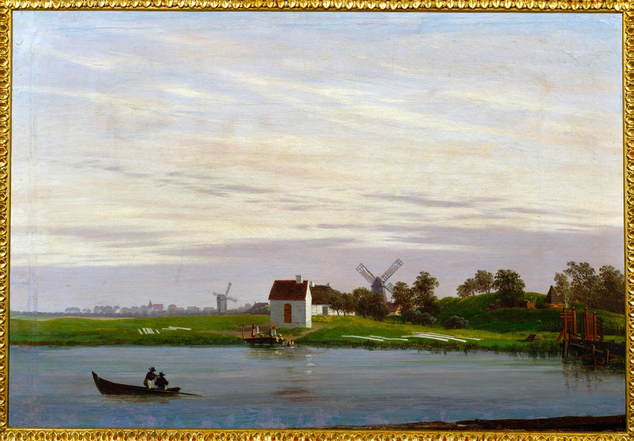 Krajobraz z wiatrakami autorstwa Caspar David Friedrich