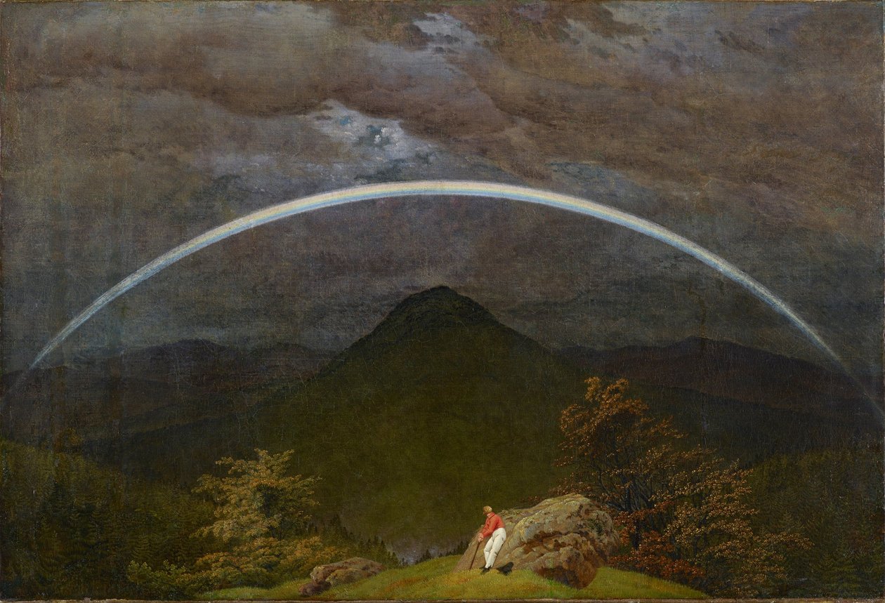 Górski krajobraz z tęczą autorstwa Caspar David Friedrich