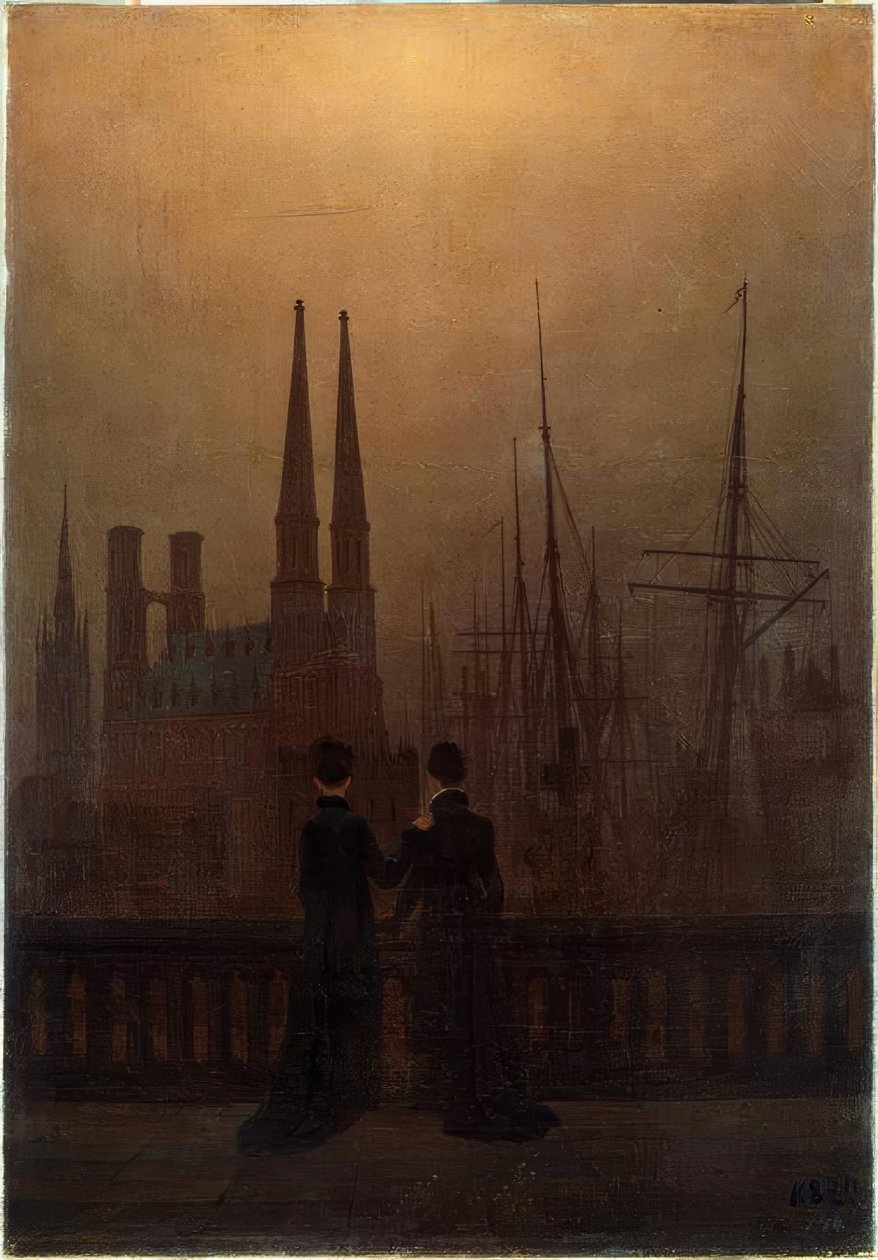 Port nocny autorstwa Caspar David Friedrich