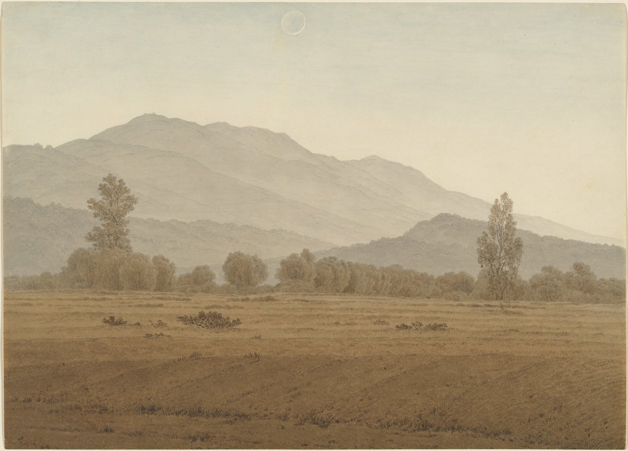 Księżyc w nowiu nad Górami Riesengebirge autorstwa Caspar David Friedrich