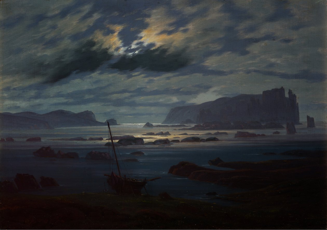 Morze Północne w blasku księżyca autorstwa Caspar David Friedrich