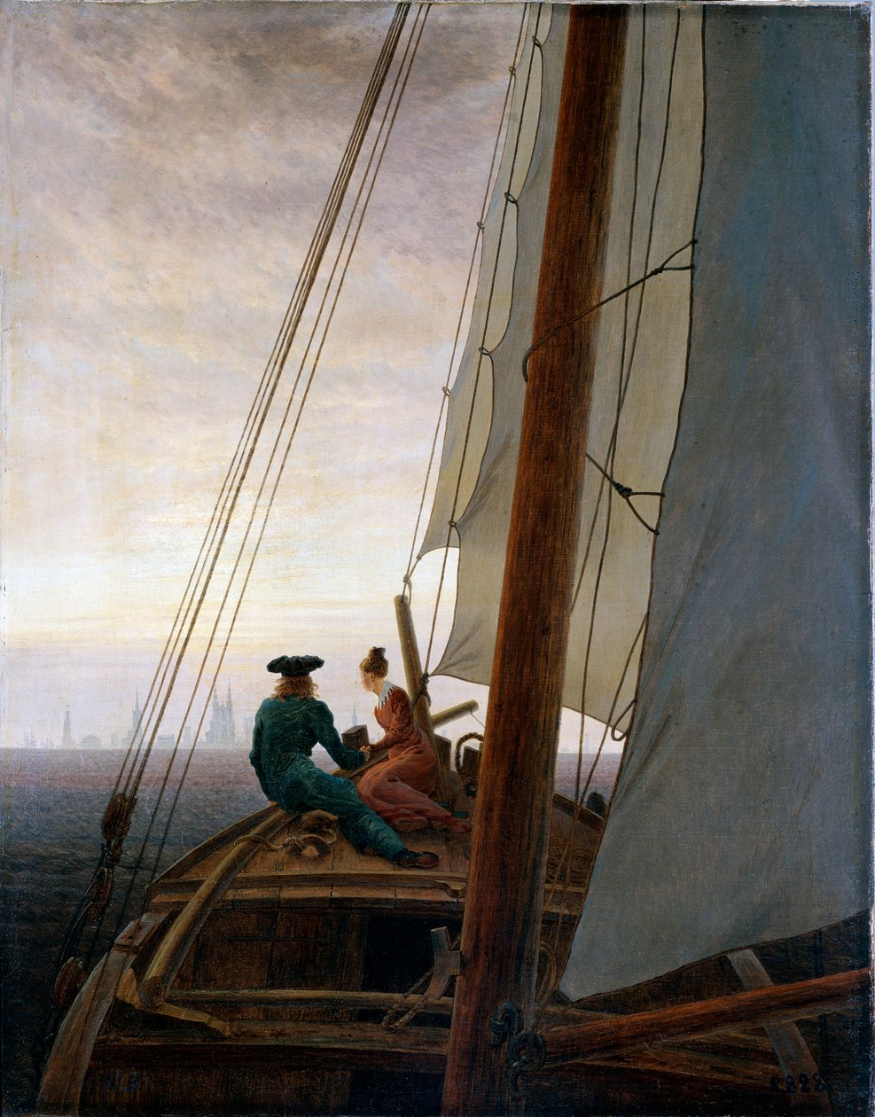 Na pokładzie żaglowca w latach 1818-1820. autorstwa Caspar David Friedrich