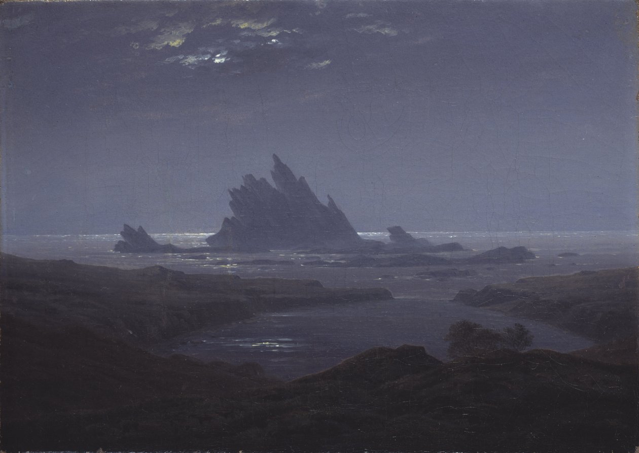 Skalista rafa na brzegu morza, c. 1824 autorstwa Caspar David Friedrich