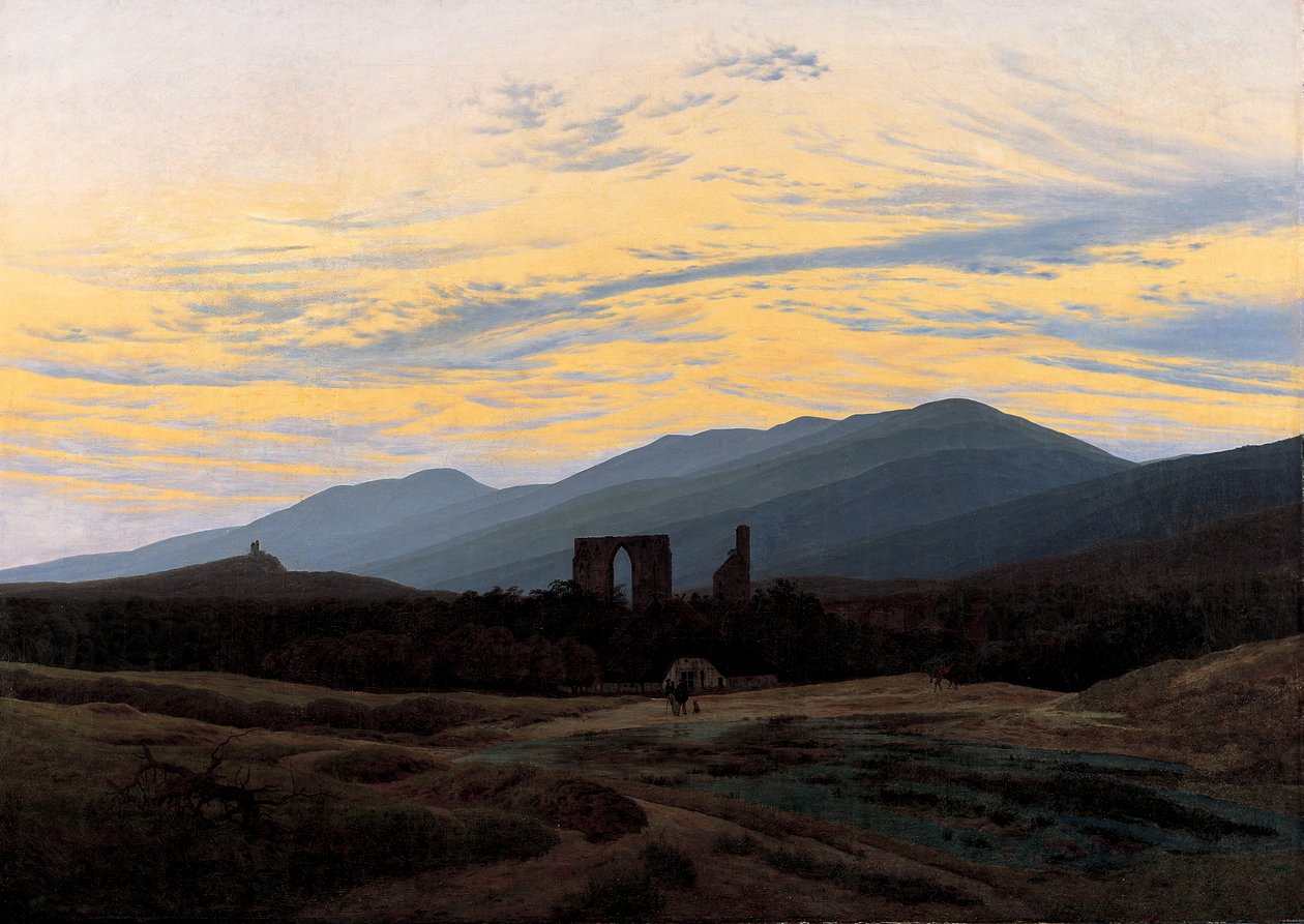Ruiny opactwa Eldena w Riesengebirge, ok. 1834 autorstwa Caspar David Friedrich