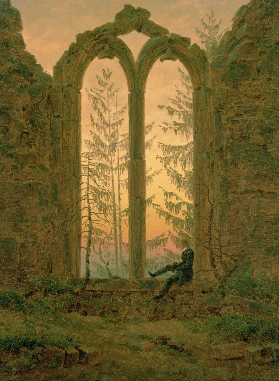 Ruiny klasztoru Oybin (Marzyciel) 1835-40 (olej na płótnie) autorstwa Caspar David Friedrich