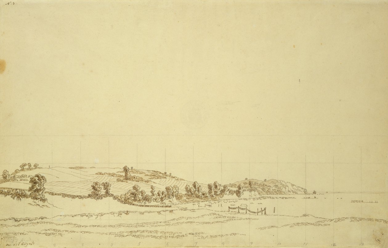 Południowe wybrzeże Rugii (pióro i ołówek na papierze) autorstwa Caspar David Friedrich