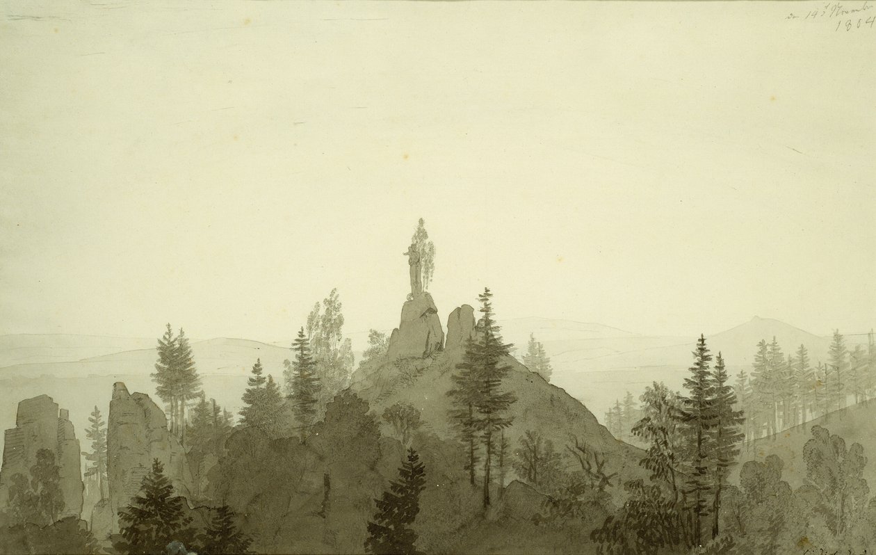 Posąg Madonny w górach autorstwa Caspar David Friedrich