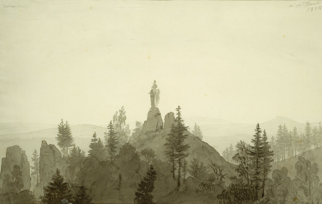 Posąg Madonny w górach autorstwa Caspar David Friedrich