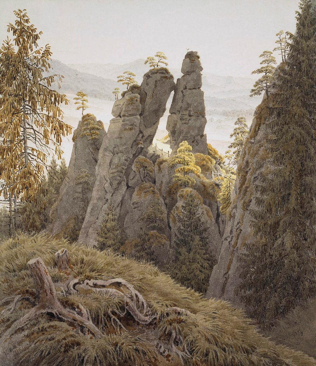 Bramy Skalne w Neurathen, w latach 1826-1828. autorstwa Caspar David Friedrich