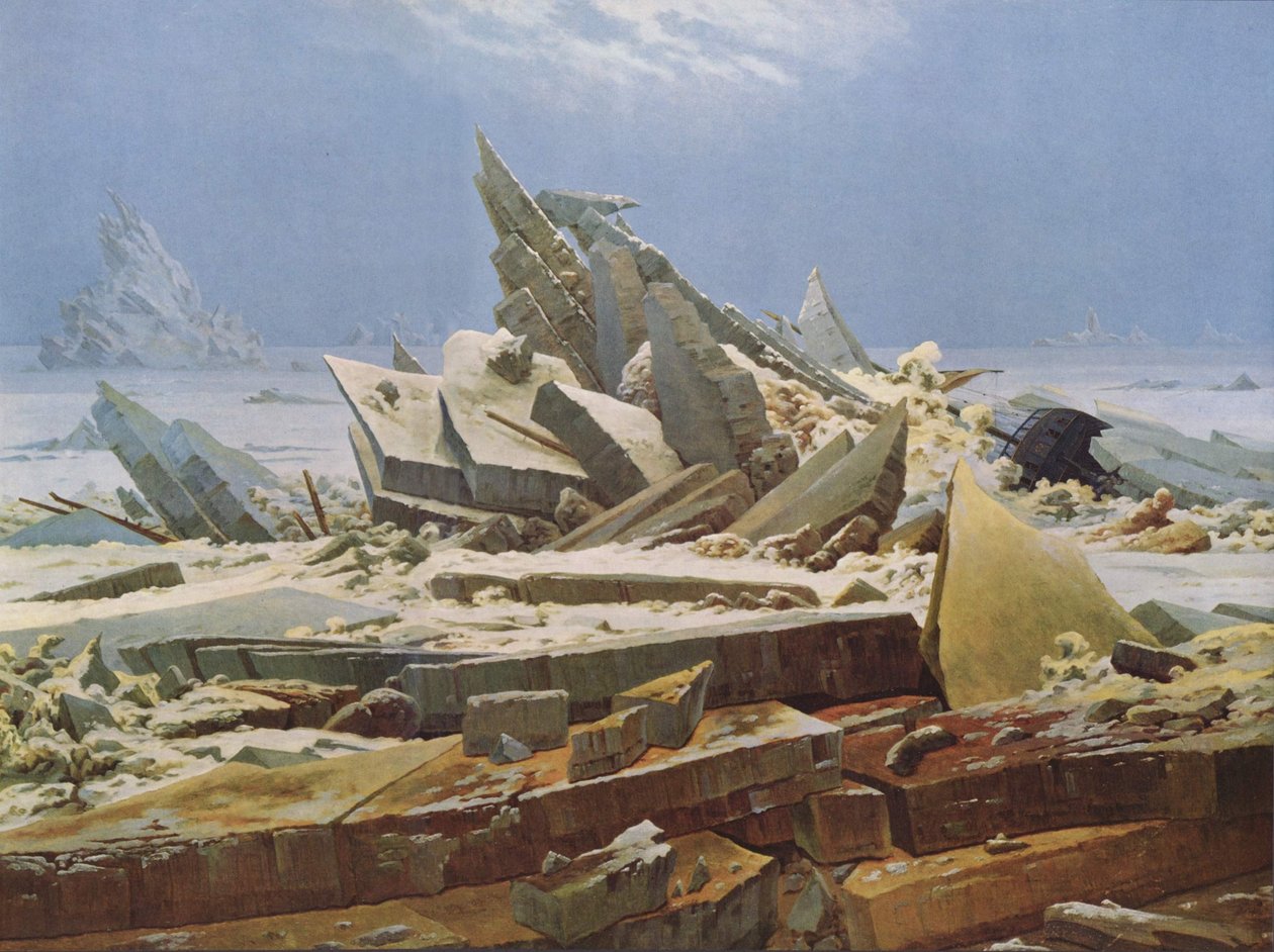 Morze lodu (Wrak nadziei) autorstwa Caspar David Friedrich