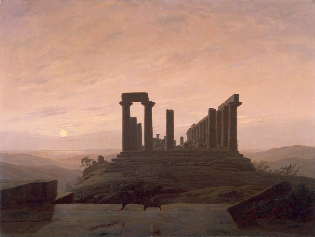 Świątynia Junony w Agrigento, autorstwa Caspara Davida Friedricha (1774-1840). autorstwa Caspar David Friedrich