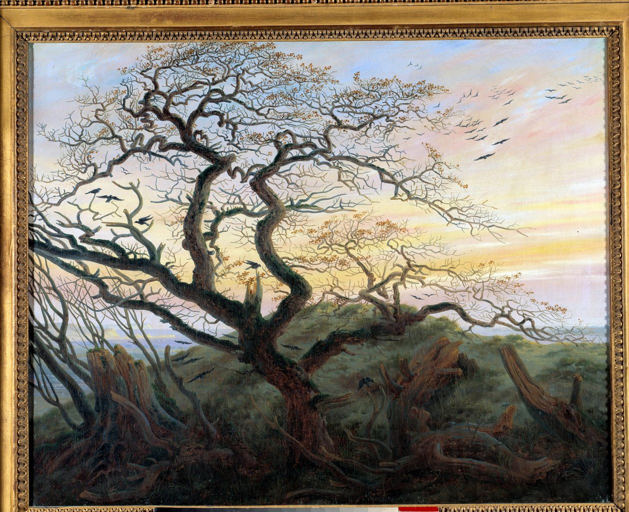 Drzewo z wronami. Obraz Friedricha Caspara Davida (1774-1840) autorstwa Caspar David Friedrich