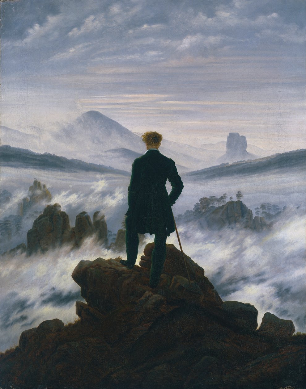 Wędrowiec nad Morzem Mgły, ok. godz. 1817. autorstwa Caspar David Friedrich