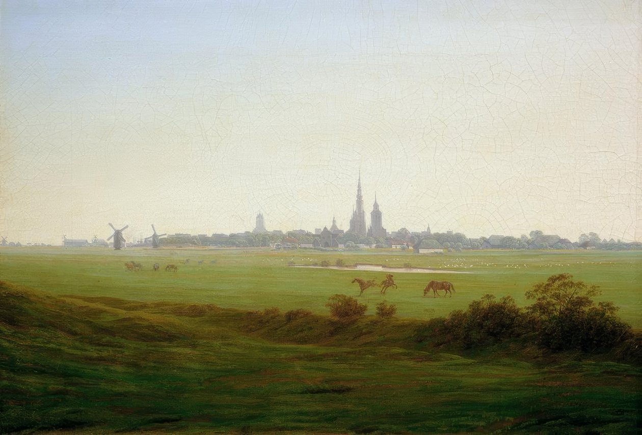 Łąki w pobliżu Greifswaldu autorstwa Caspar David Friedrich