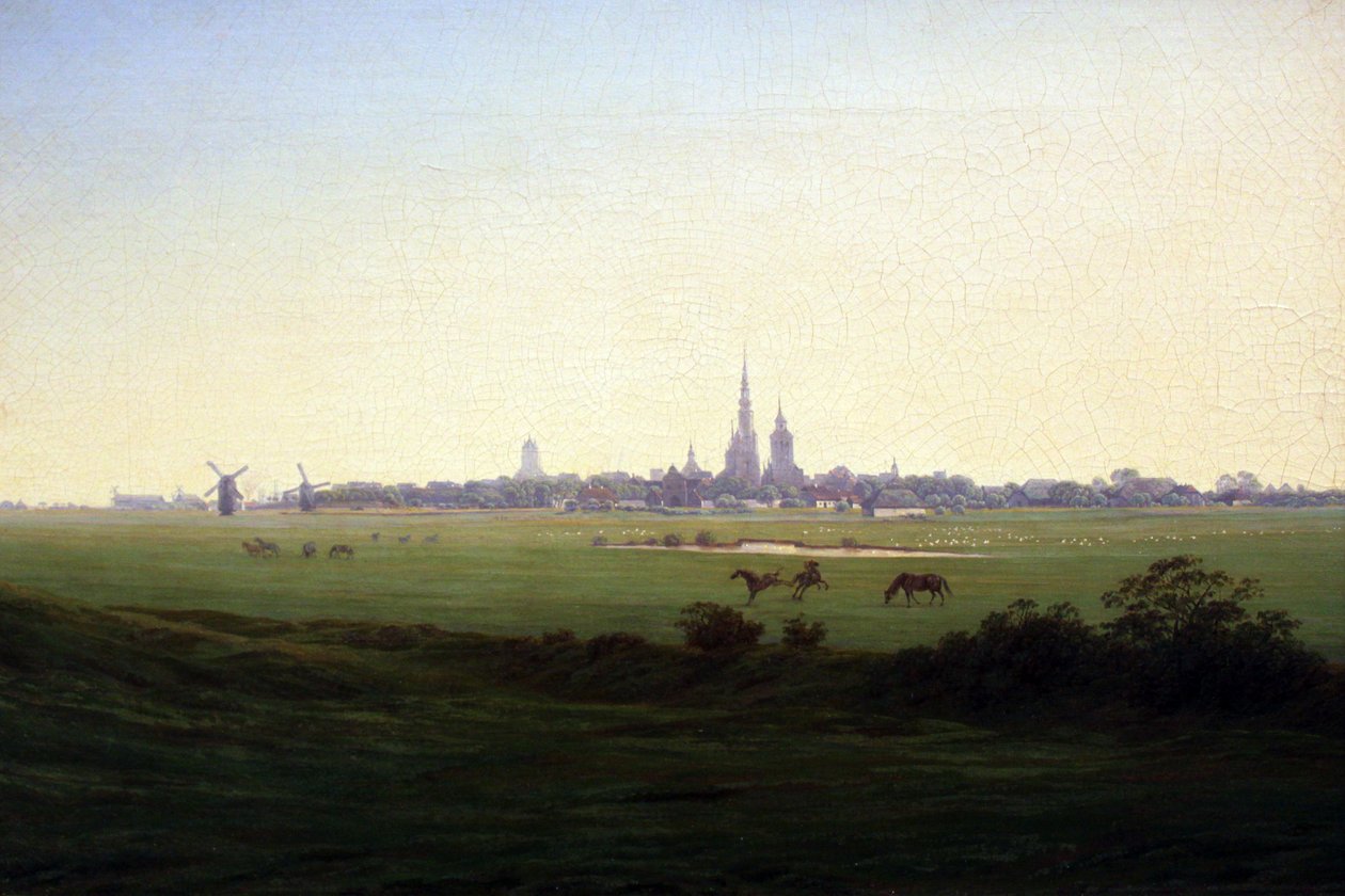 Łąki w pobliżu Greifswaldu autorstwa Caspar David Friedrich