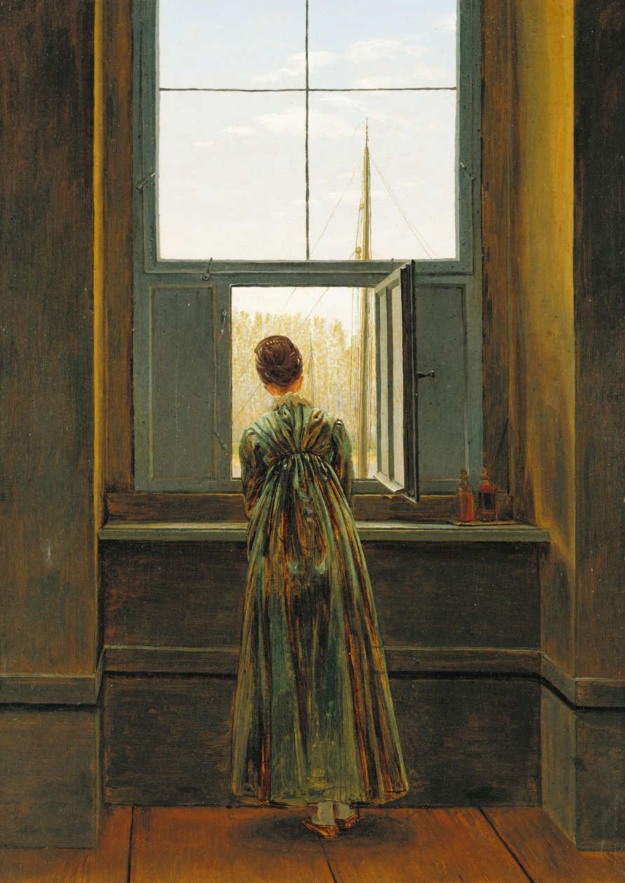 Kobieta przy oknie, 1822 autorstwa Caspar David Friedrich