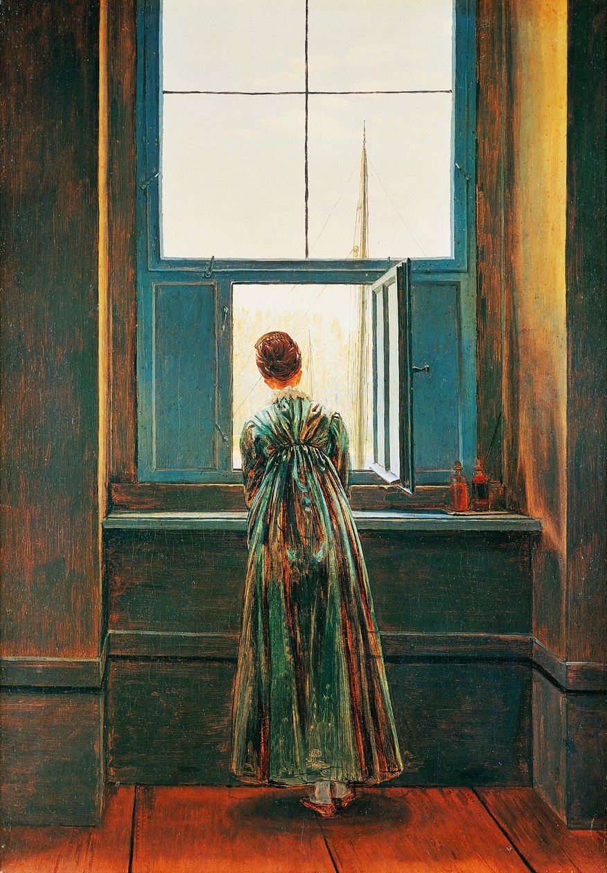 Kobieta przy oknie, Caspar David Friedrich (1774-1840) autorstwa Caspar David Friedrich