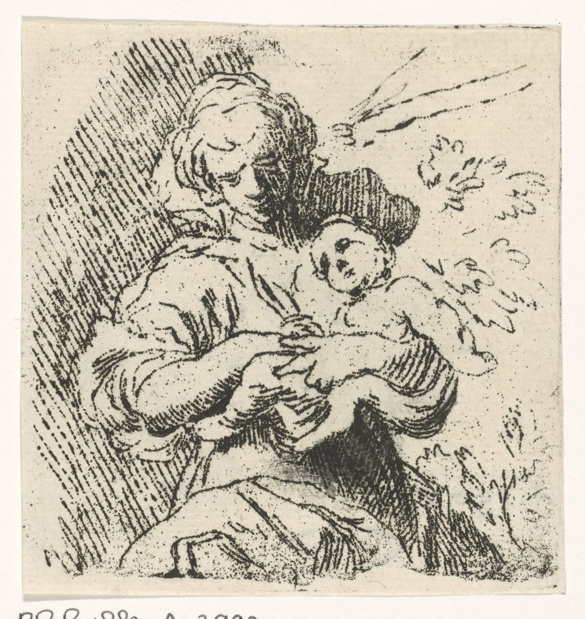 Kobieta z dzieckiem w ramionach autorstwa Caspar Jacobsz. Philips
