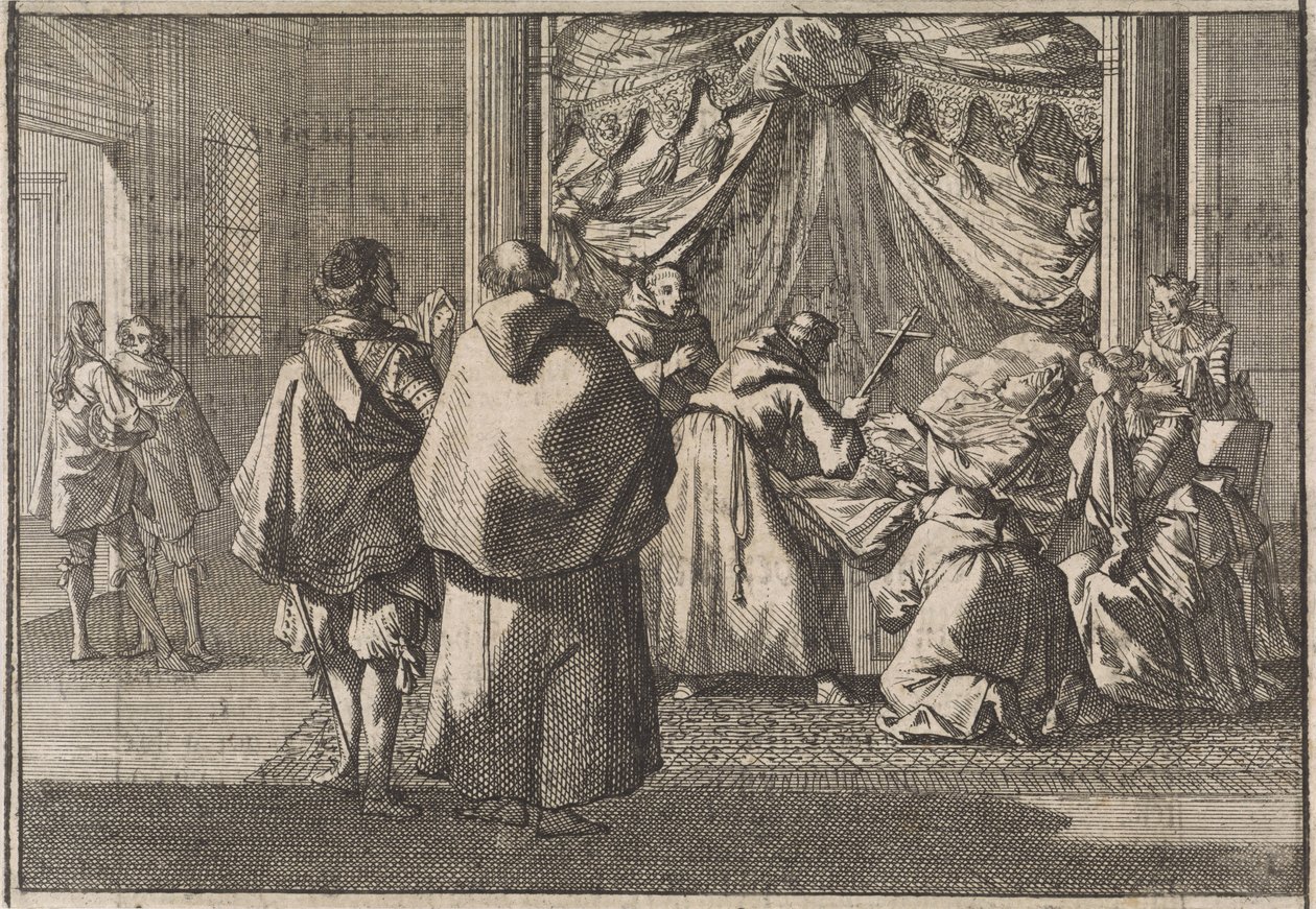 Śmierć Infante Isabelli, gubernatora Holandii w Brukseli, 1633 autorstwa Caspar Luyken (attributed to)
