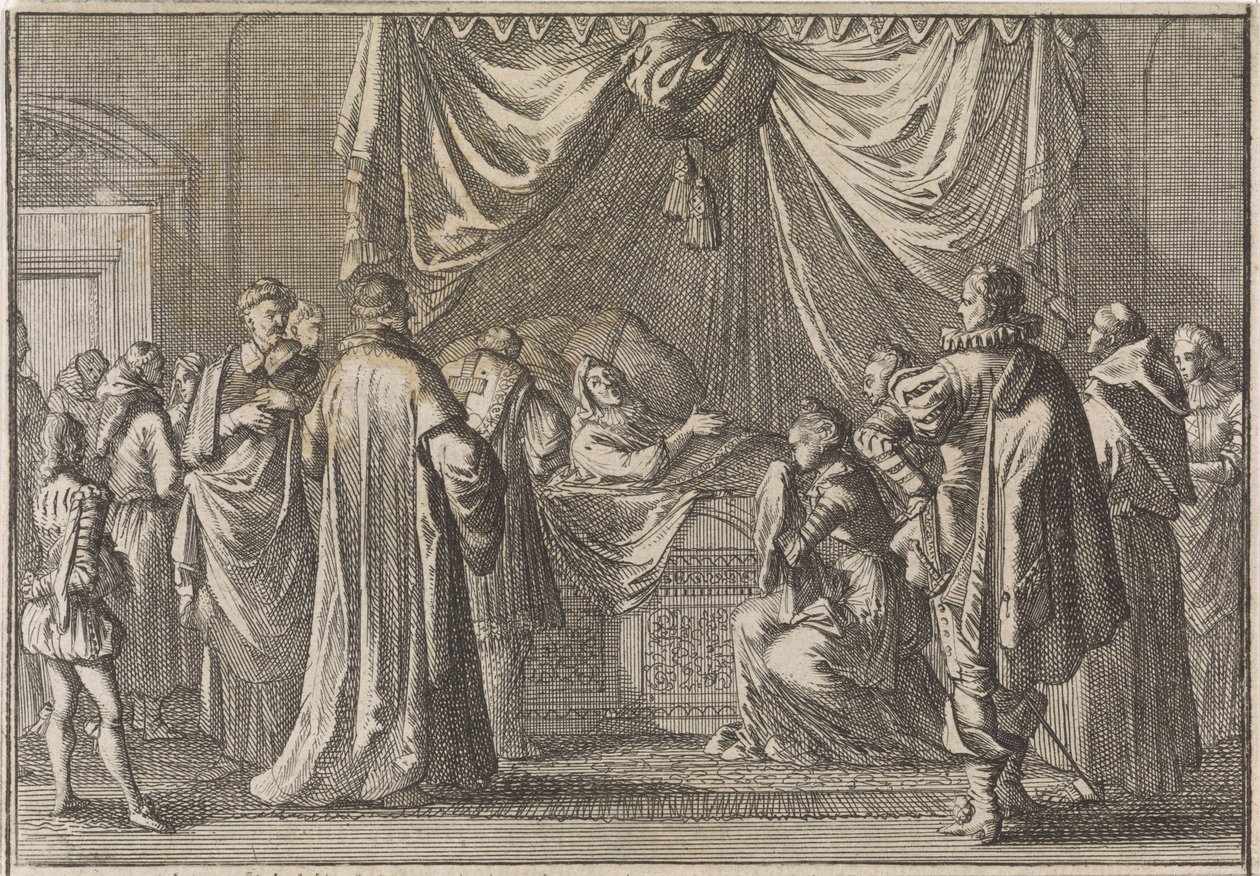 Łoże śmierci Marii de Medici, 1642 autorstwa Caspar Luyken (attributed to)