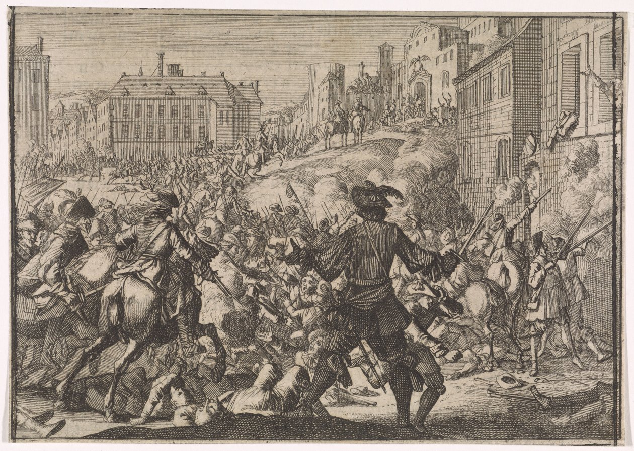 Zdobycie Pragi przez wojska szwedzkie, 1648 autorstwa Caspar Luyken (attributed to)