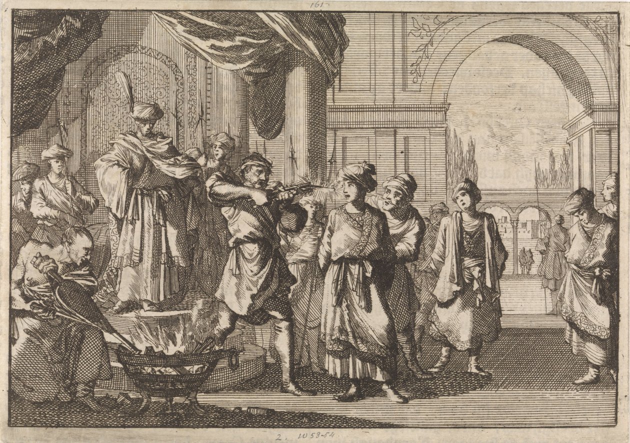 Selim IV, szach perski, którego brat oślepił rozżarzonym żelazem, 1694 autorstwa Caspar Luyken
