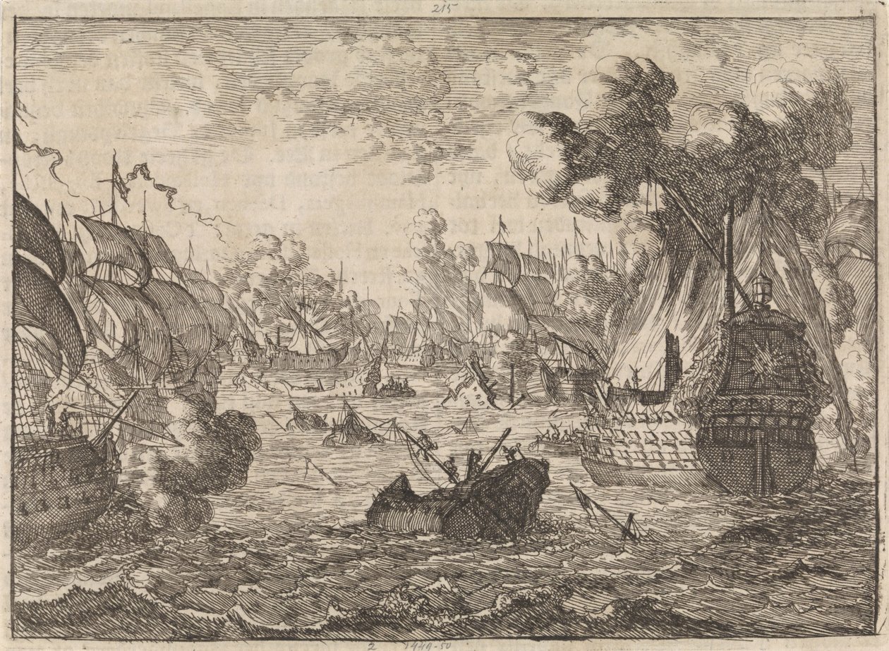 Bitwa morska o Cape La Hogue, 1692 autorstwa Caspar Luyken