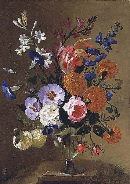Martwa natura kwiatów w wazonie, 1668 autorstwa Caspar Pieter I Verbrugghen