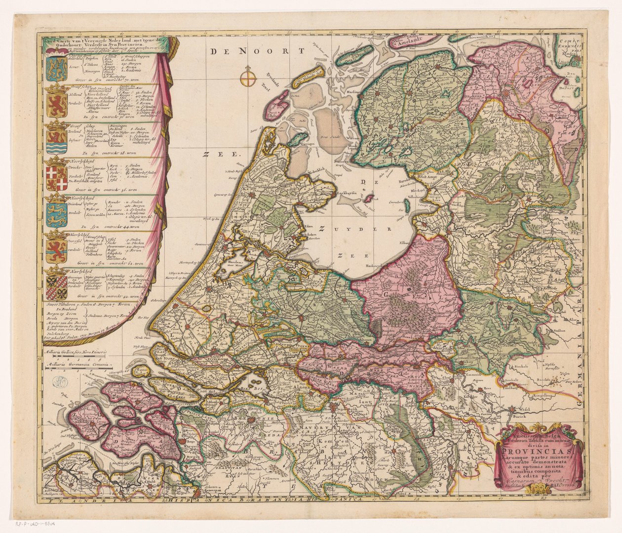 Mapa Republiki Siedmiu Zjednoczonych Holandii Land caerte van 