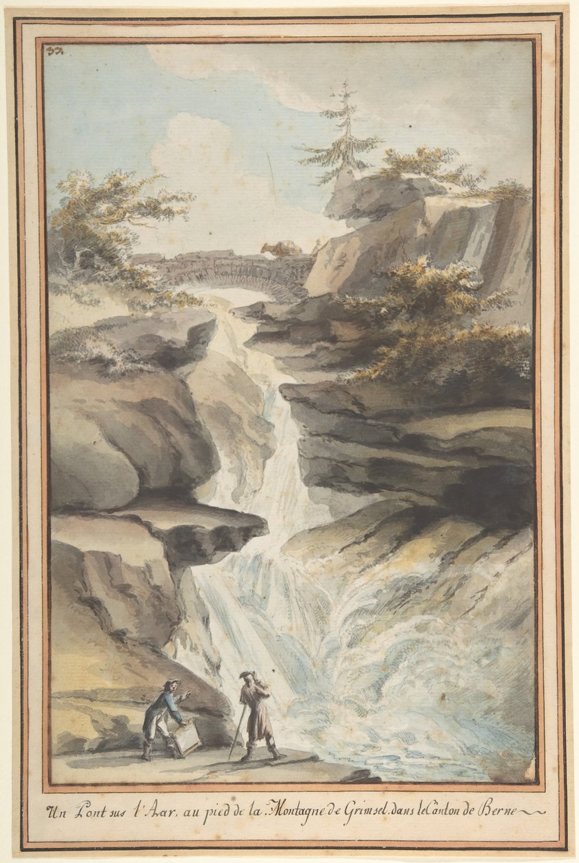 Most na Aar, u podnóża Grimsel, w kantonie Berno, ca. 1775. autorstwa Caspar Wolf