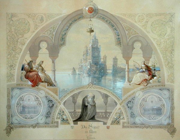 Zamek nad morzem autorstwa Casper Johann Nepomuk Scheuren