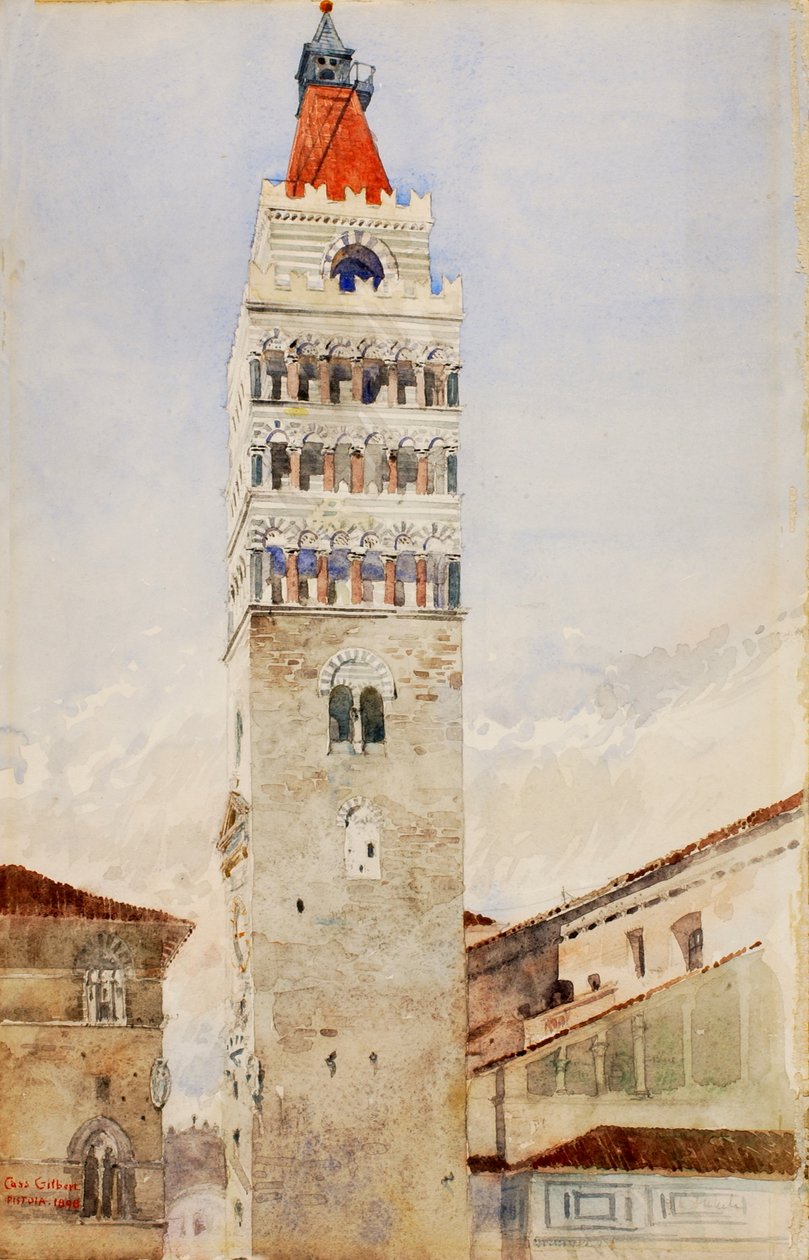 Wieża Katedralna, Pistoia, Włochy, 1898. autorstwa Cass Gilbert