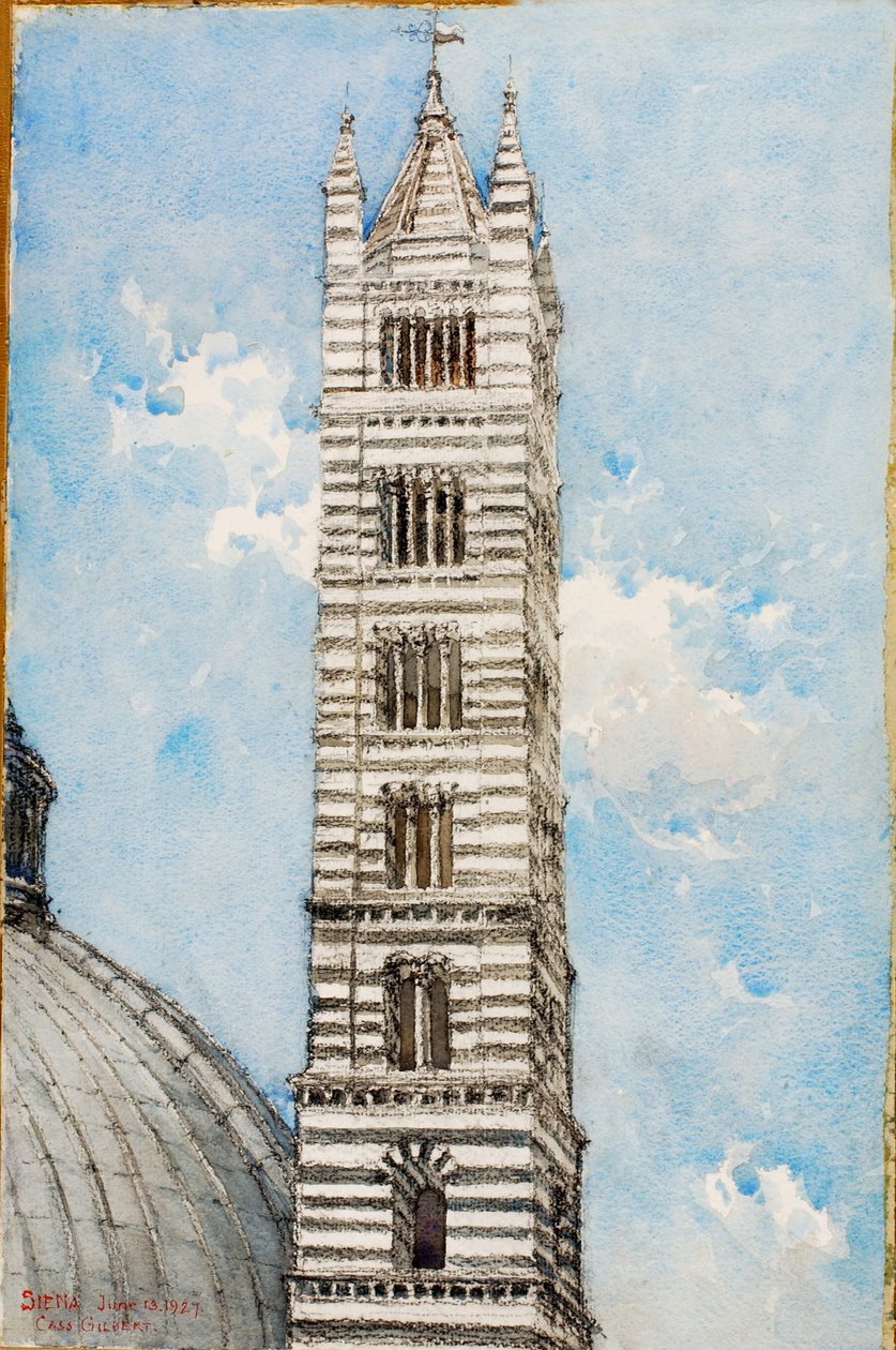 Wieża katedralna, Siena autorstwa Cass Gilbert