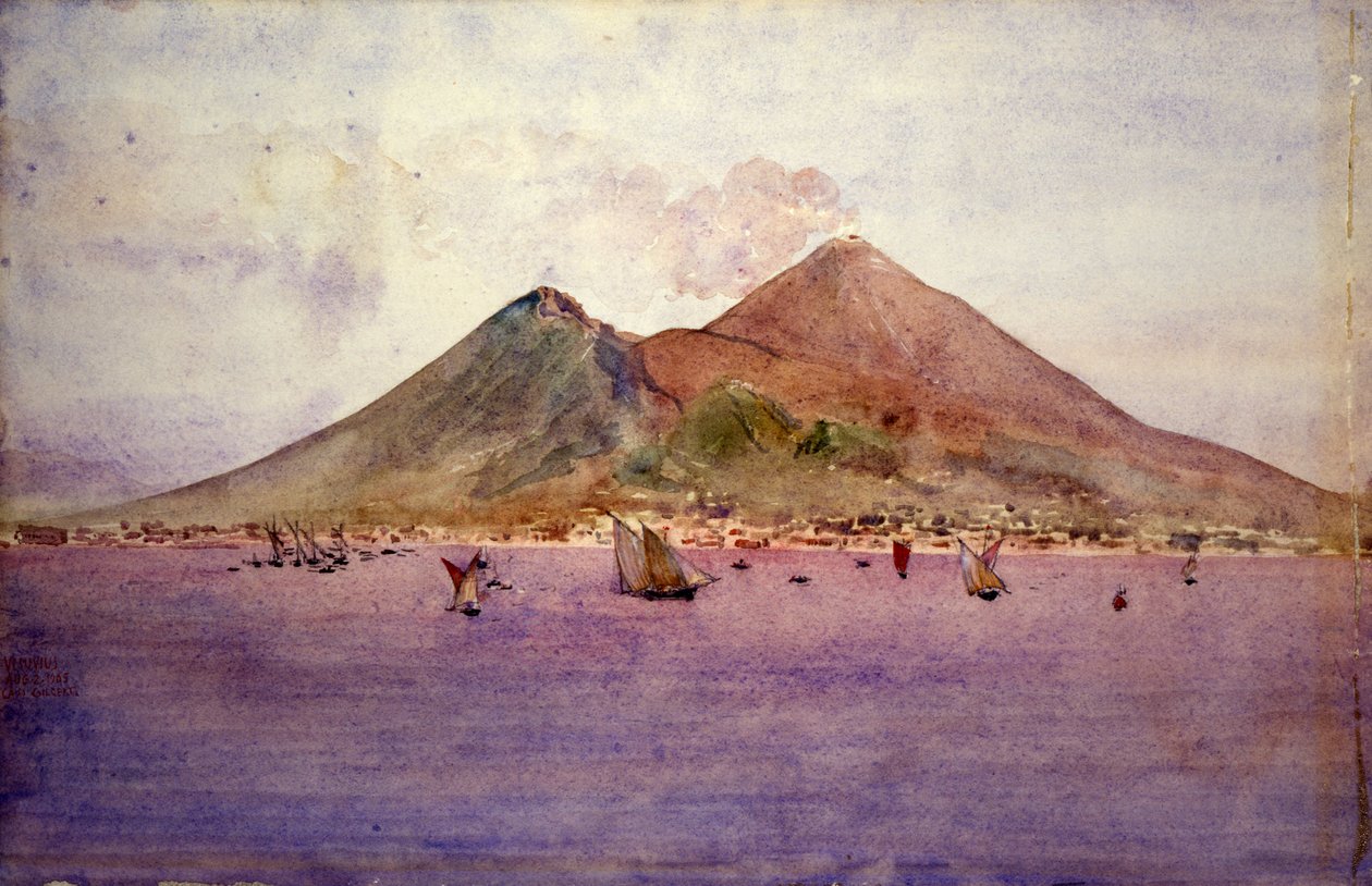 Wezuwiusz z Zatoki Neapolitańskiej, 1905. autorstwa Cass Gilbert