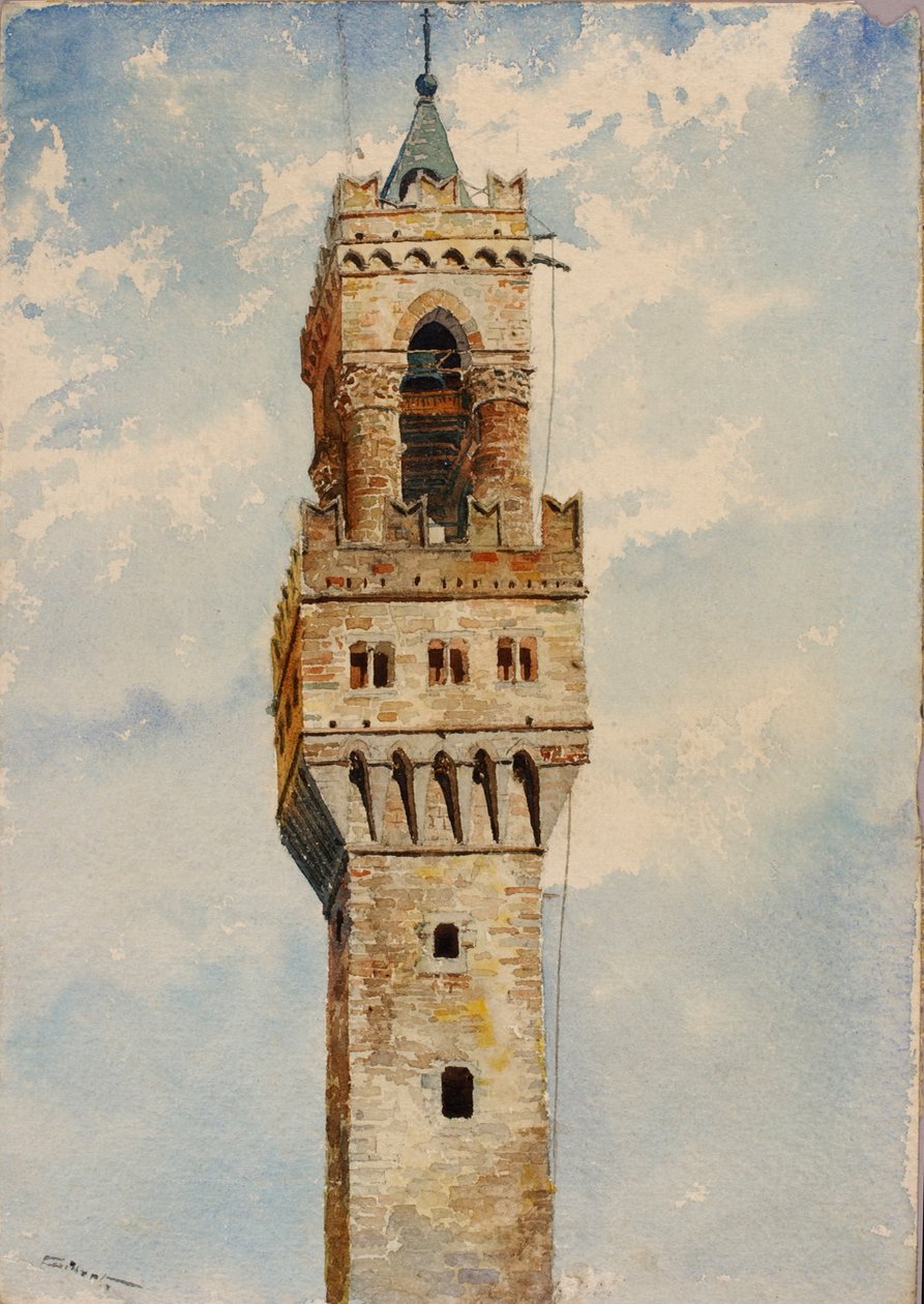 Wieża Palazzo Vecchio, Florencja, Włochy, 1880 r. autorstwa Cass Gilbert