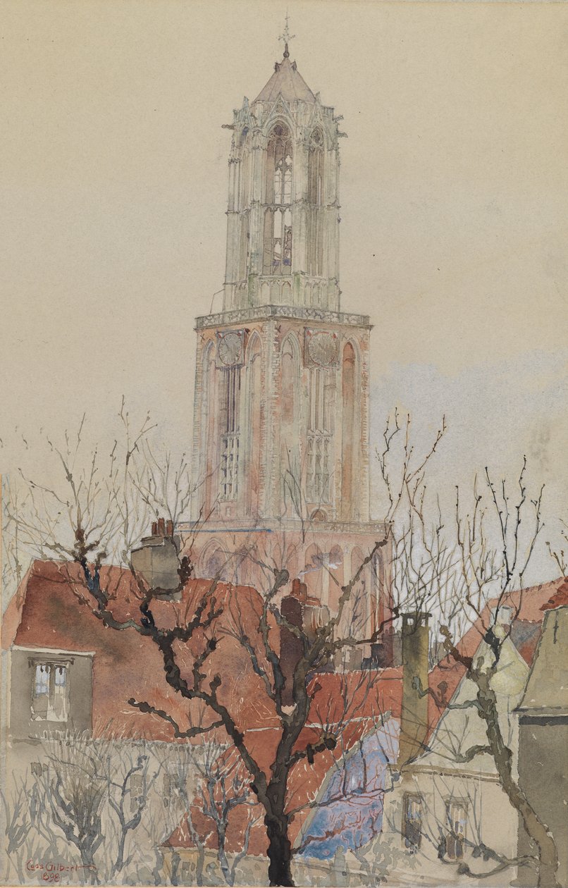Wieża katedry w Utrechcie, Holandia, 1898. autorstwa Cass Gilbert