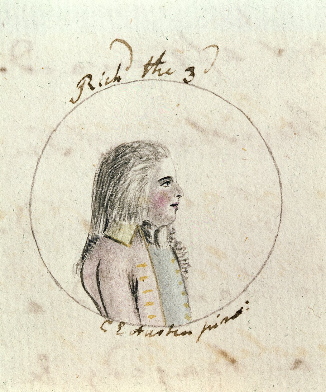 Portret Ryszarda III (1452-85) c.1790 (pióro i atrament oraz wc na papierze) autorstwa Cassandra Austen