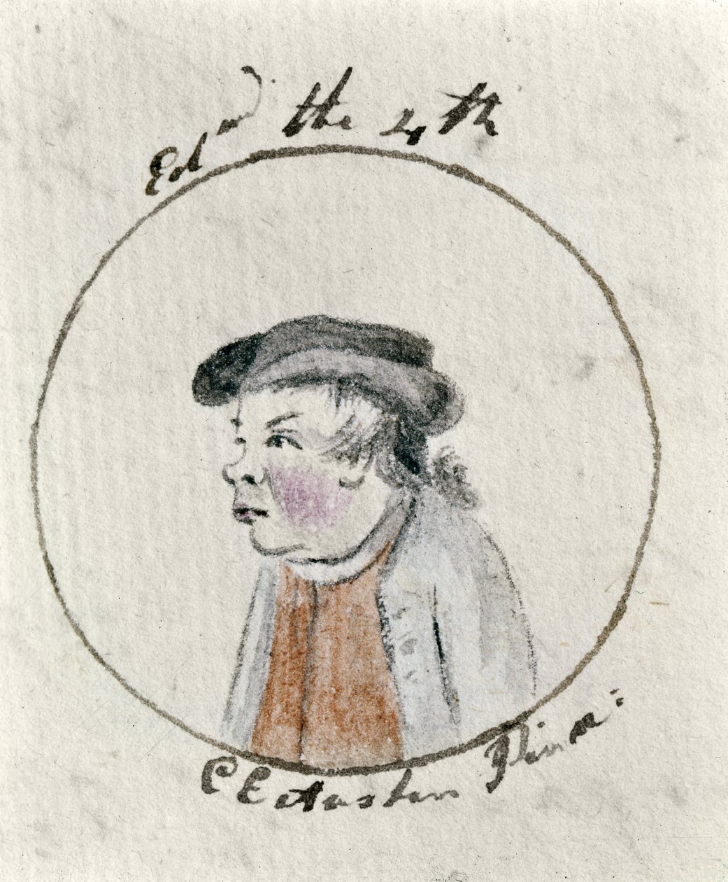 Edward IV, ok. 1790 (pióro i atrament i toaleta na papierze) autorstwa Cassandra Austen