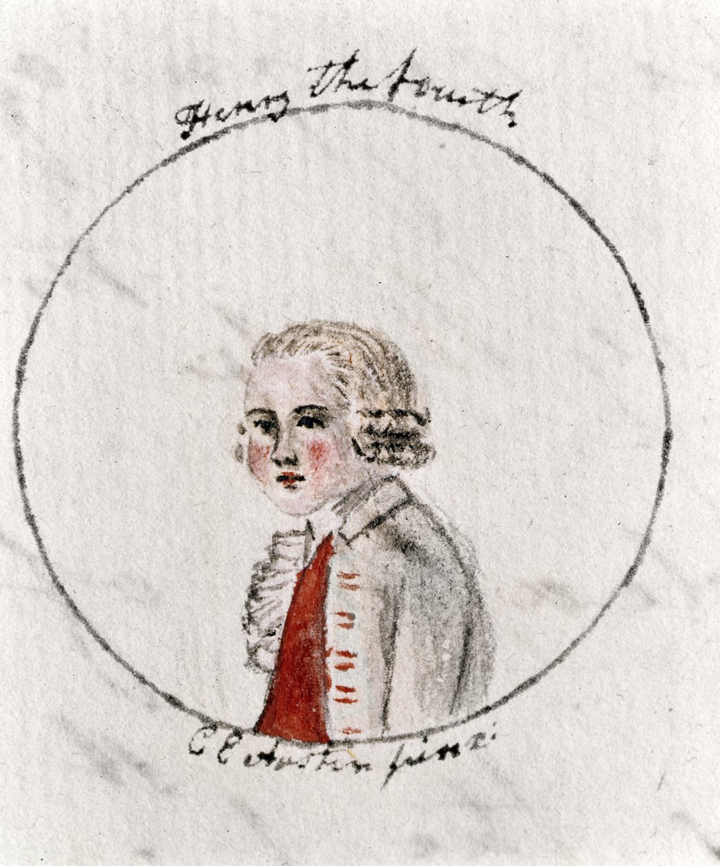 Henryk IV, ok. 1790 (pióro i atrament i toaleta na papierze) autorstwa Cassandra Austen