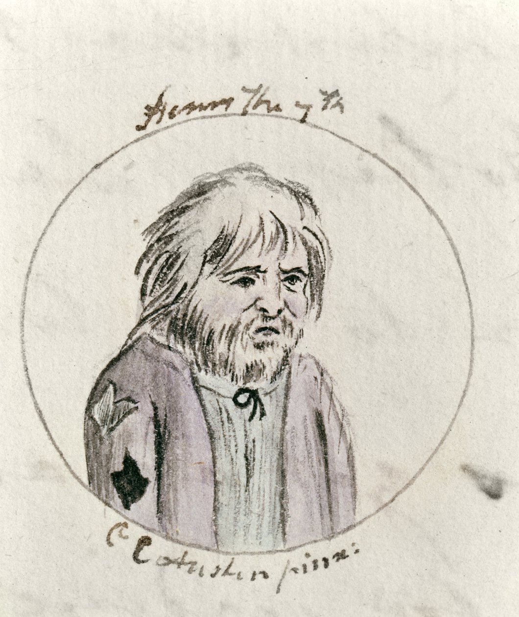 Henryk VII, ok. 1790 (pióro i atrament i toaleta na papierze) autorstwa Cassandra Austen