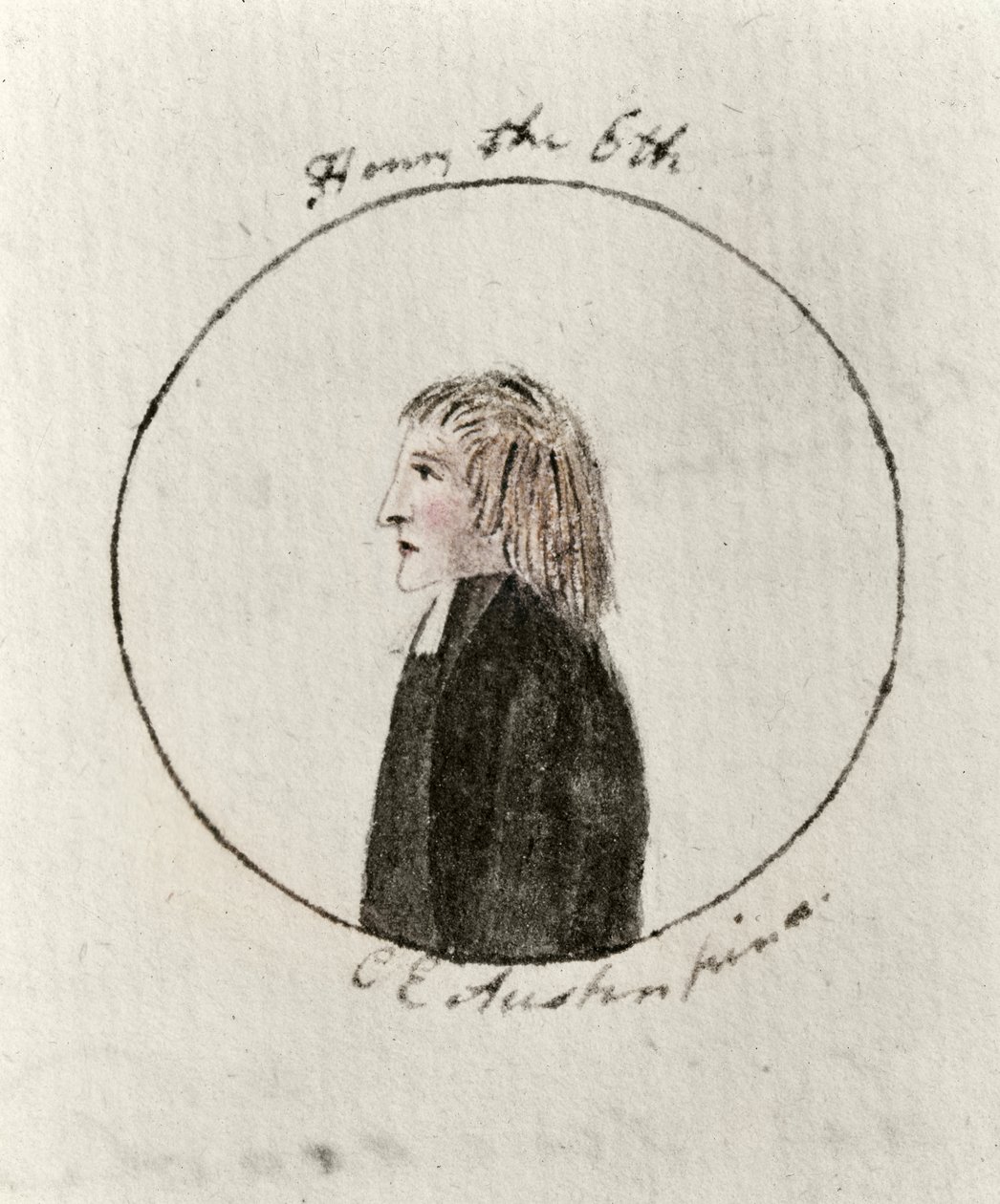 Henryk VI, ok. 1790 (pióro i atrament i toaleta na papierze) autorstwa Cassandra Austen