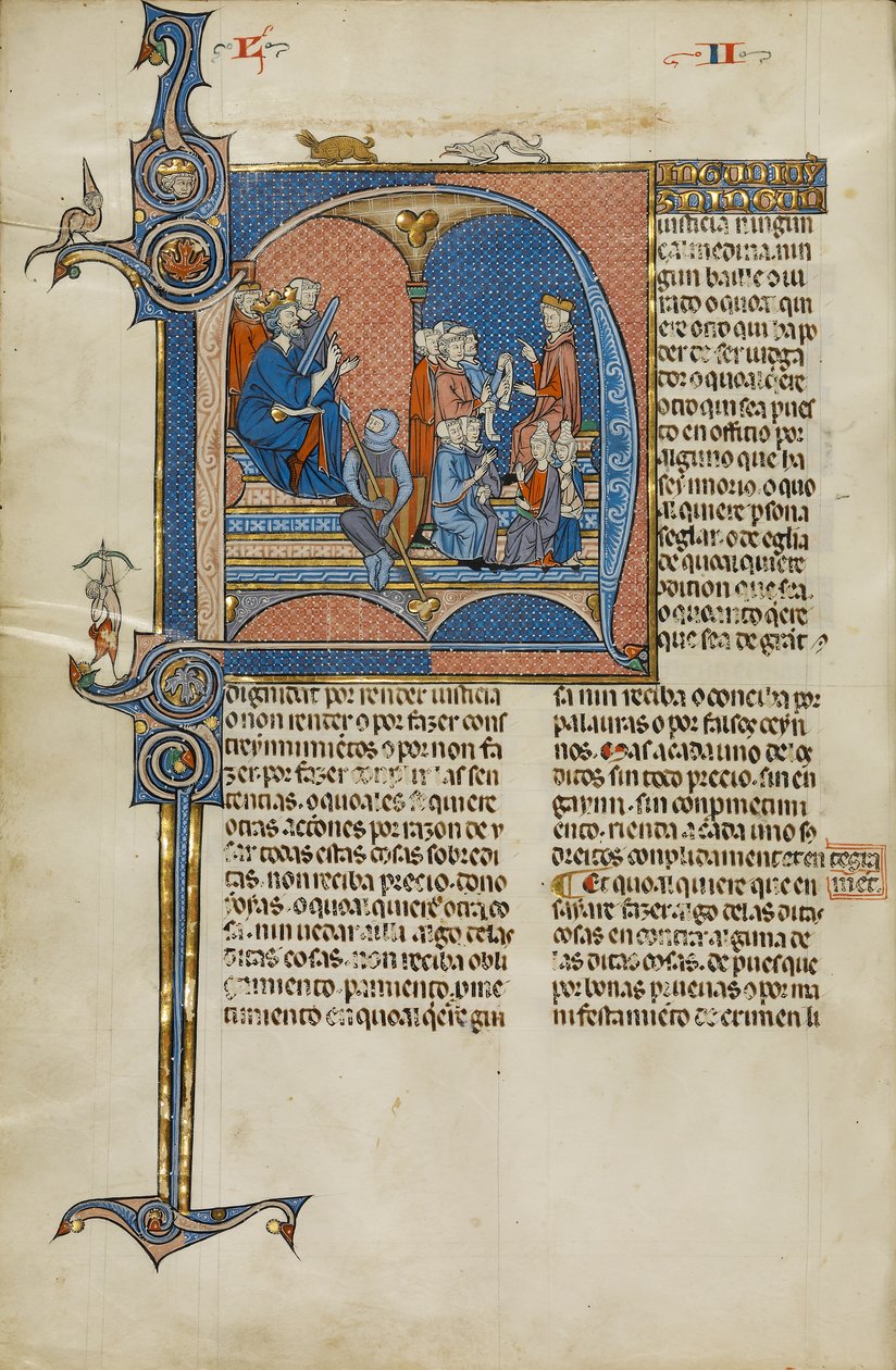 Strona z rękopisu Vidal Mayor autorstwa Vidal Canellas, skopiowany przez Michaela Lupi de Candiu, c.1290-1310 autorstwa Catalan School