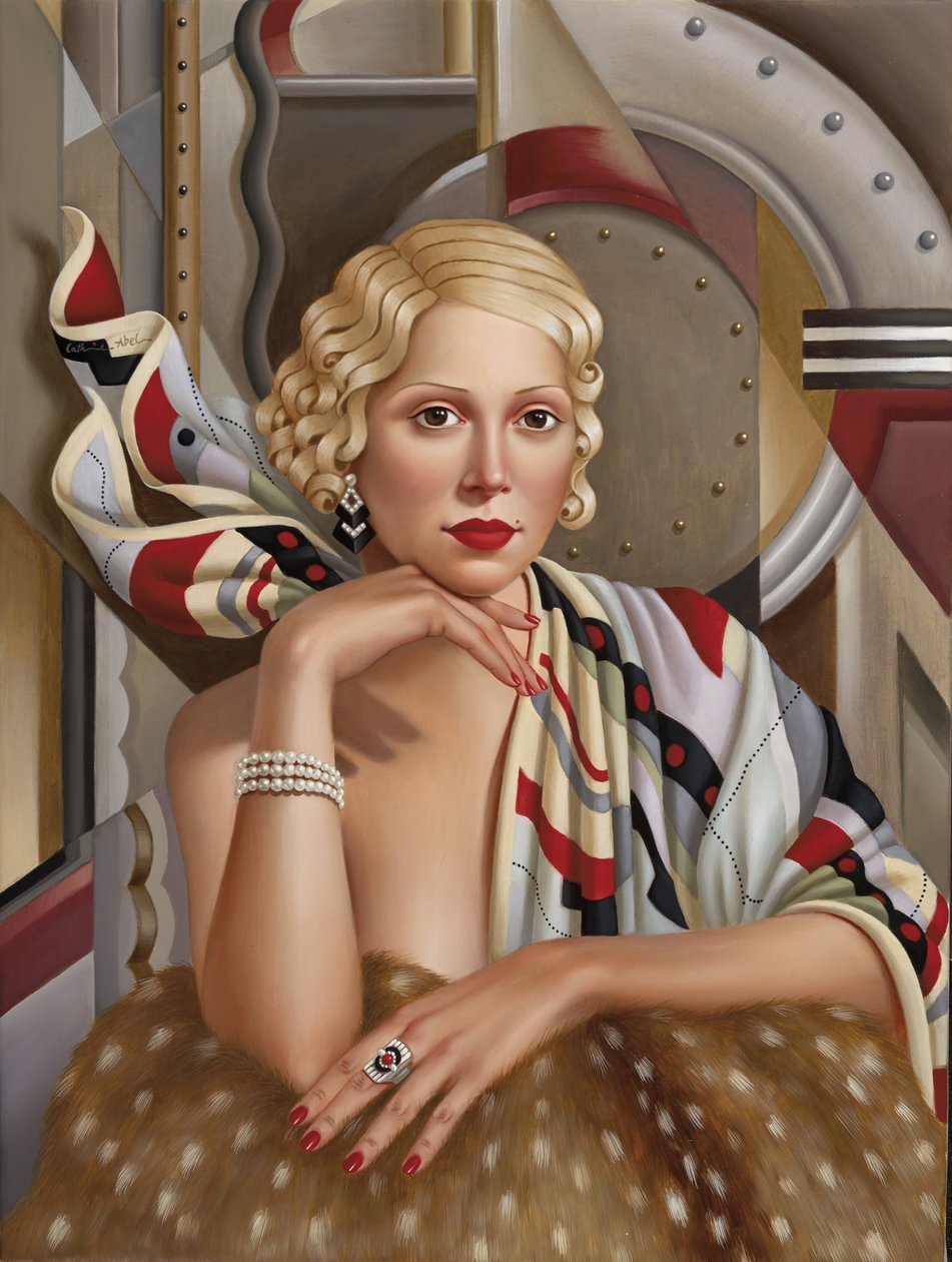 Kobieta z jedwabiu (olej na płótnie) autorstwa Catherine Abel
