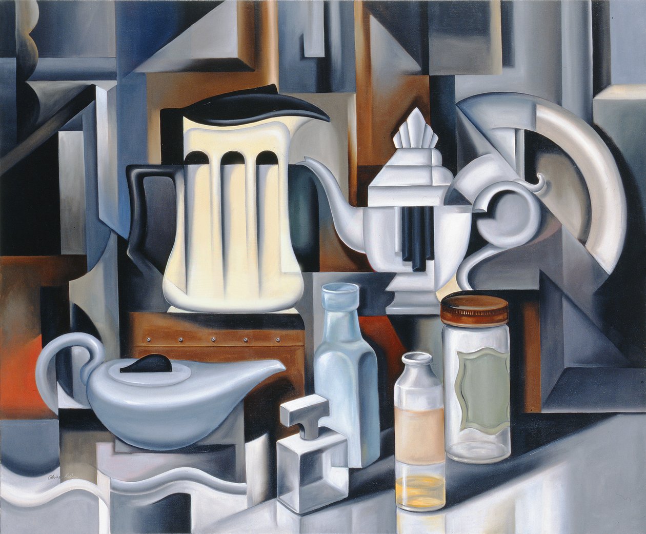 Martwa natura z czajnikami autorstwa Catherine Abel