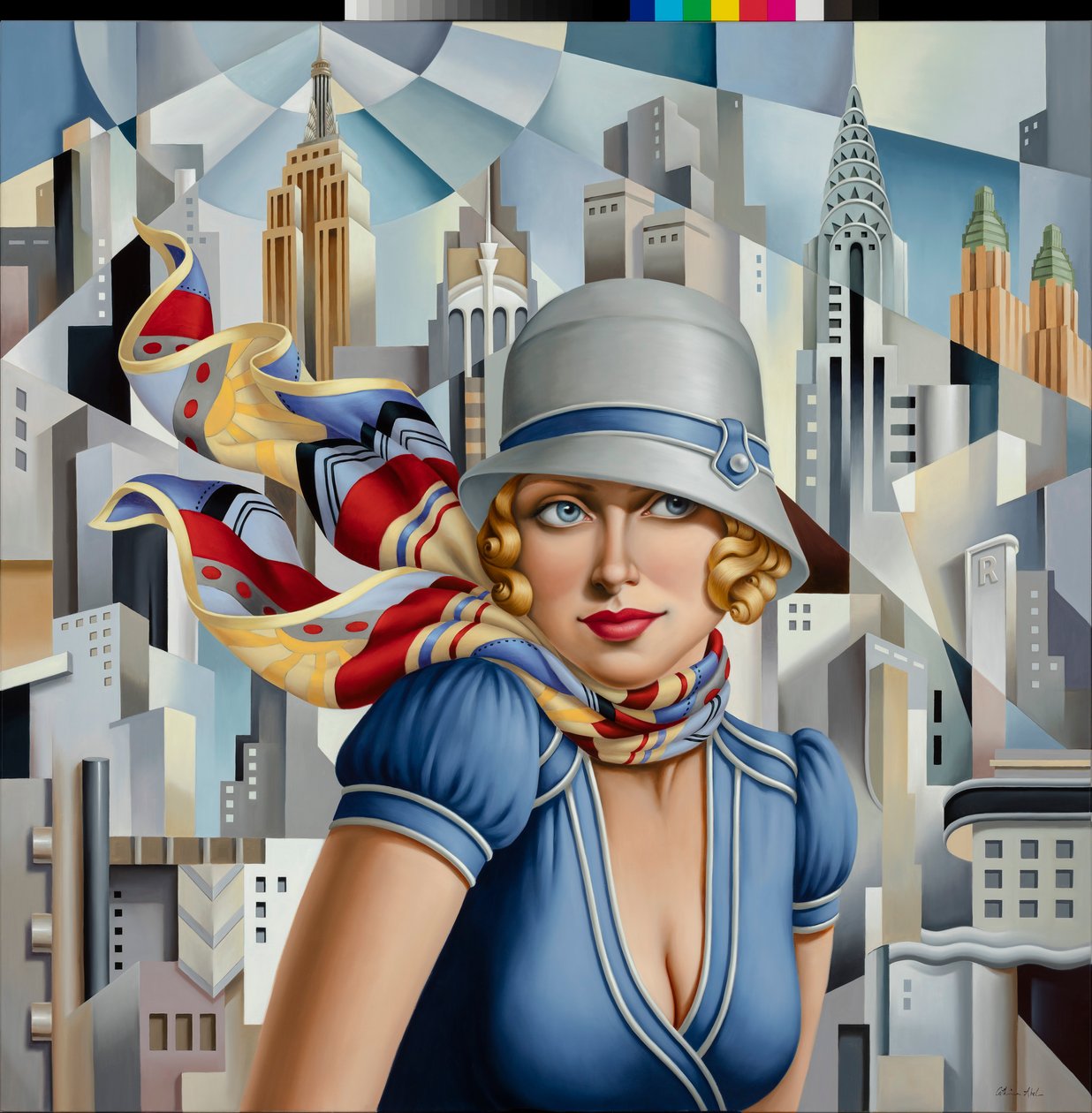 Lato w mieście, 2015 (olej na płótnie) autorstwa Catherine Abel