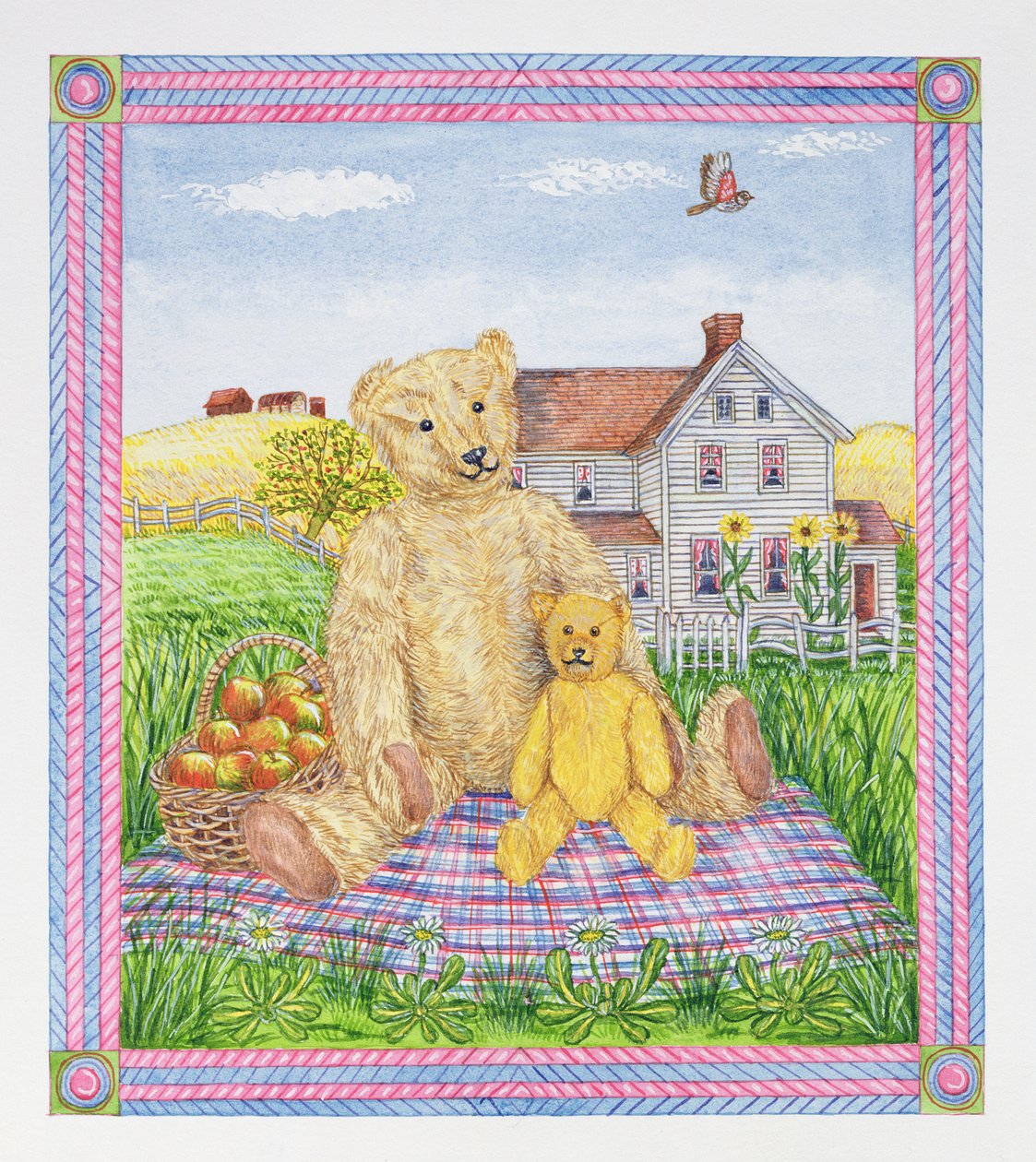 Piknik pluszowych misiów (wc na papierze) autorstwa Catherine Bradbury