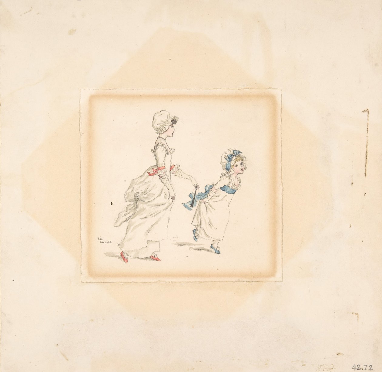 Kobieta i dziecko, 1883. autorstwa Catherine Greenaway